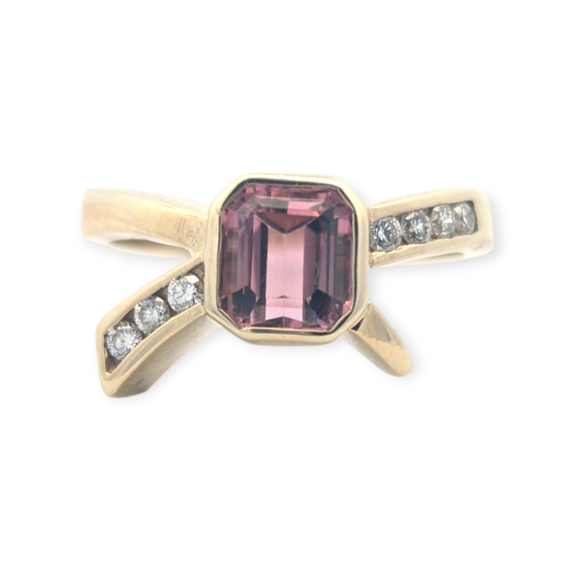Vintage Yellow Gold and Pink Tourmaline Ring