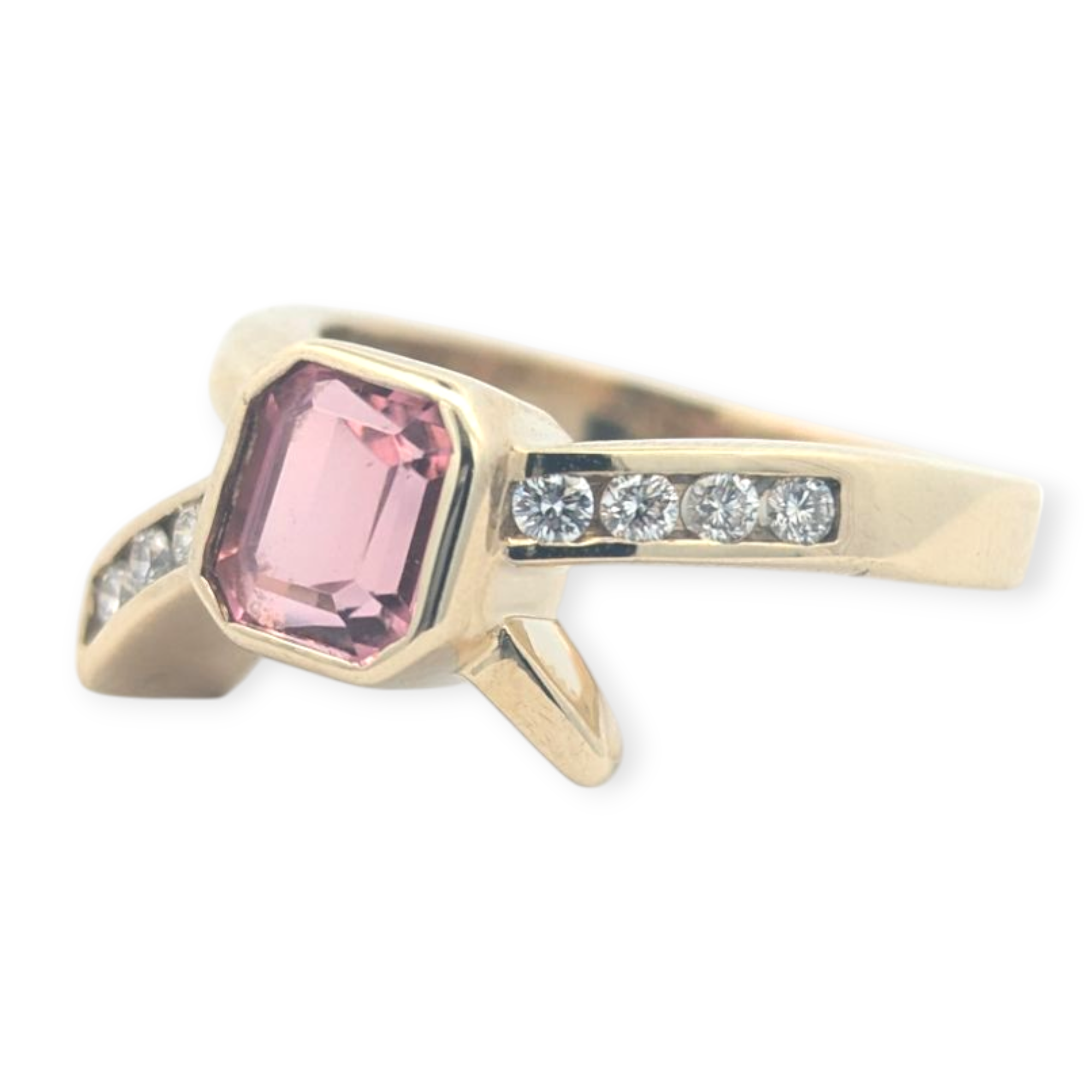 Vintage Yellow Gold and Pink Tourmaline Ring