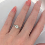 14K Vintage-Inspired Ring with Old Mine Cut Diamonds