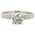14K White Gold and 1.11 Carat Diamond Engagement Ring