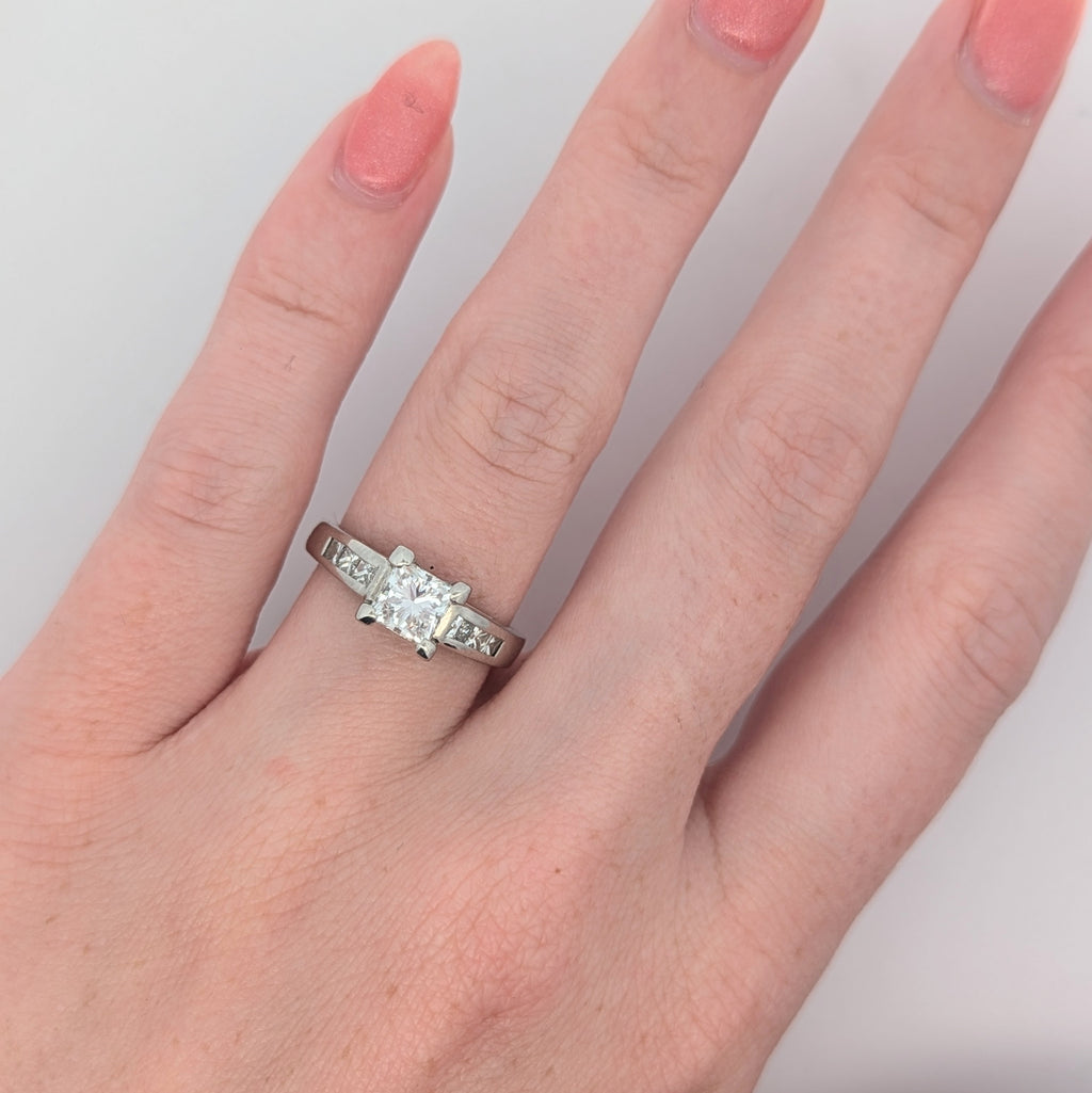 Platinum Princess Cut Engagement Ring