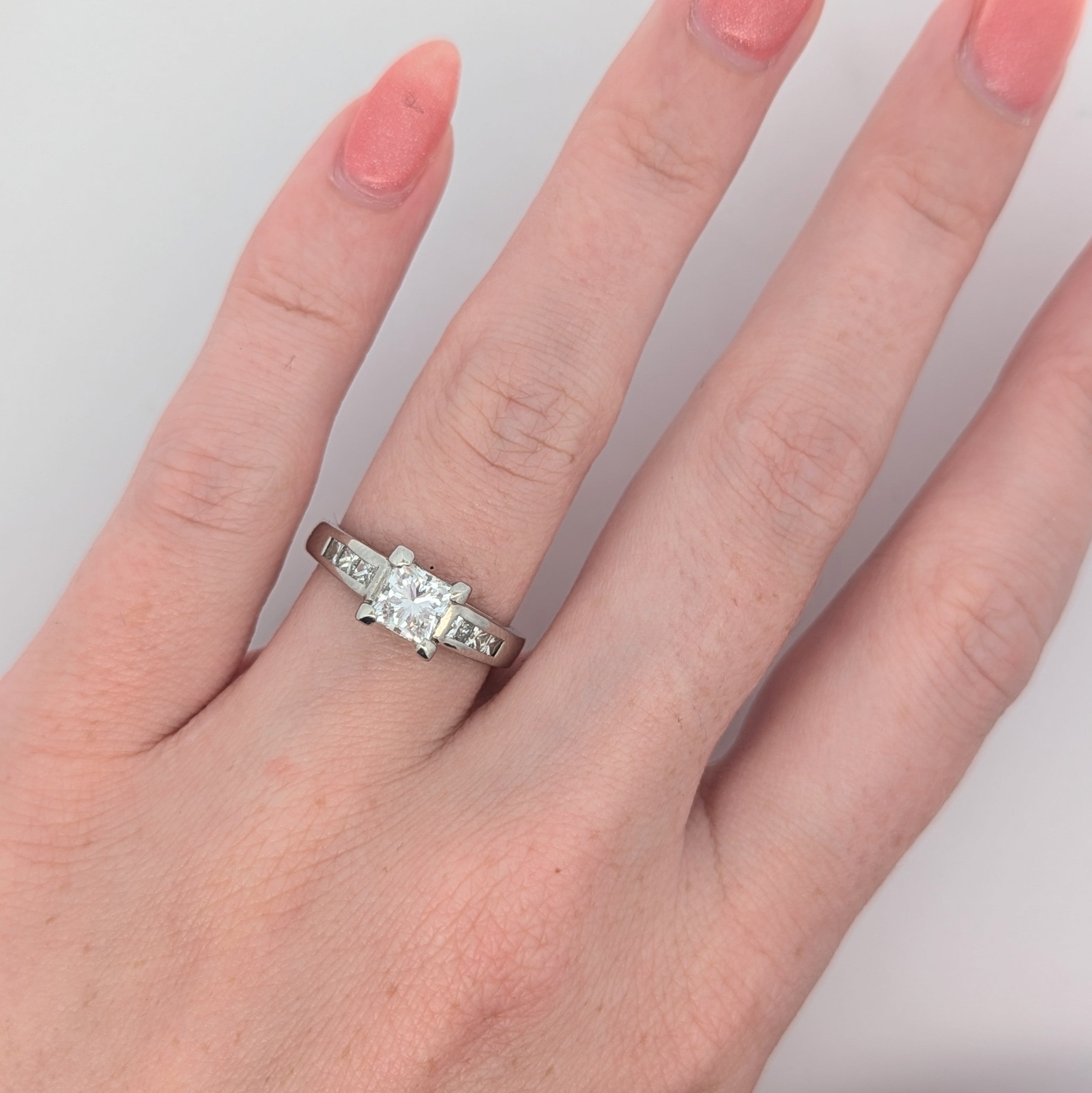 Platinum Princess Cut Engagement Ring