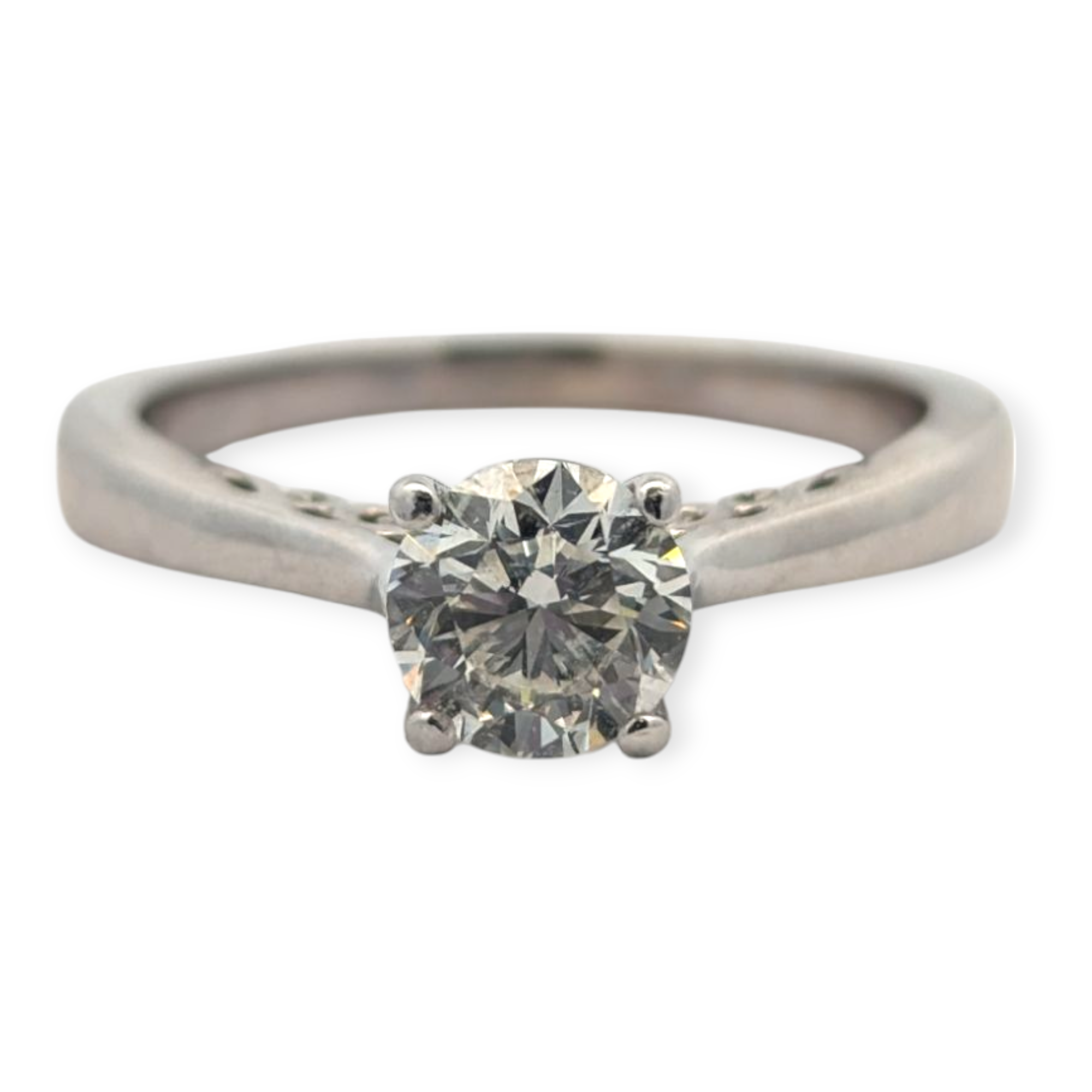 14K White Gold Filigree Engagement Ring