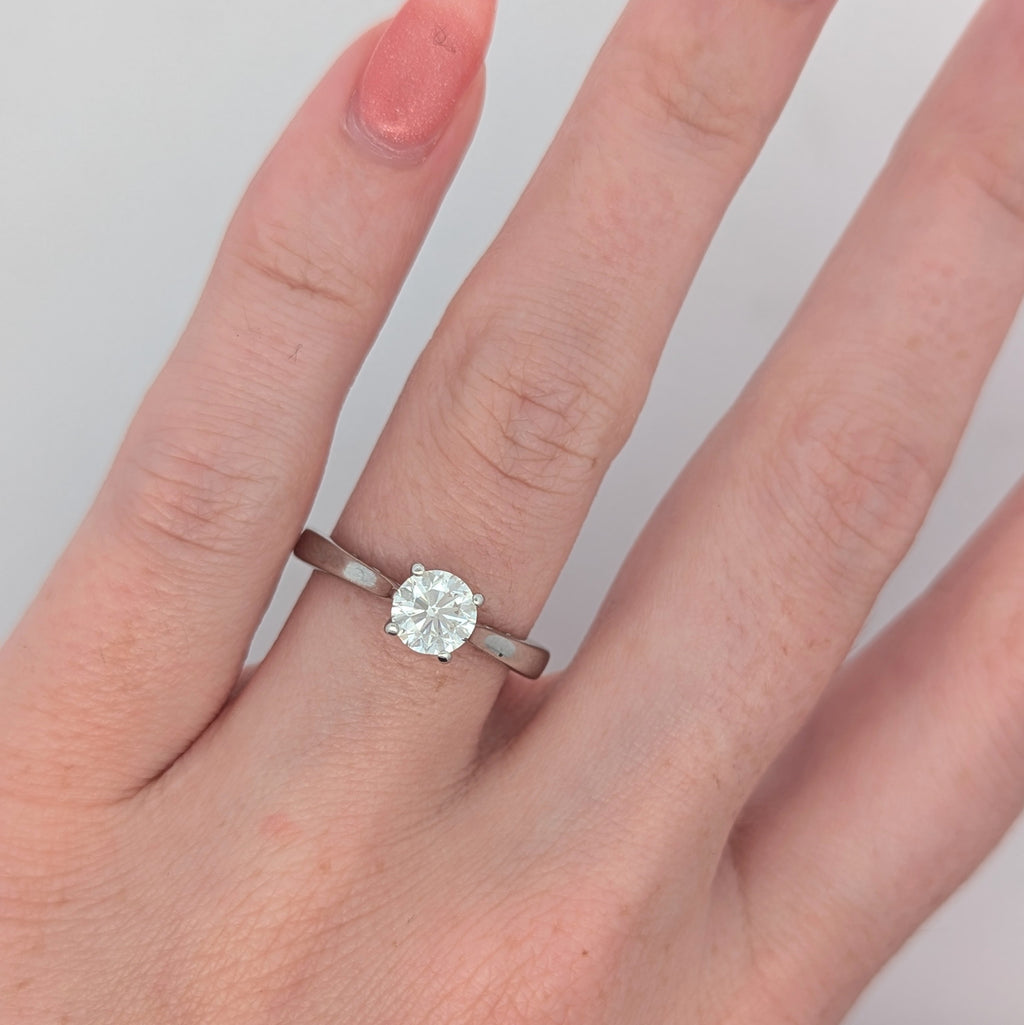 14K White Gold Filigree Engagement Ring