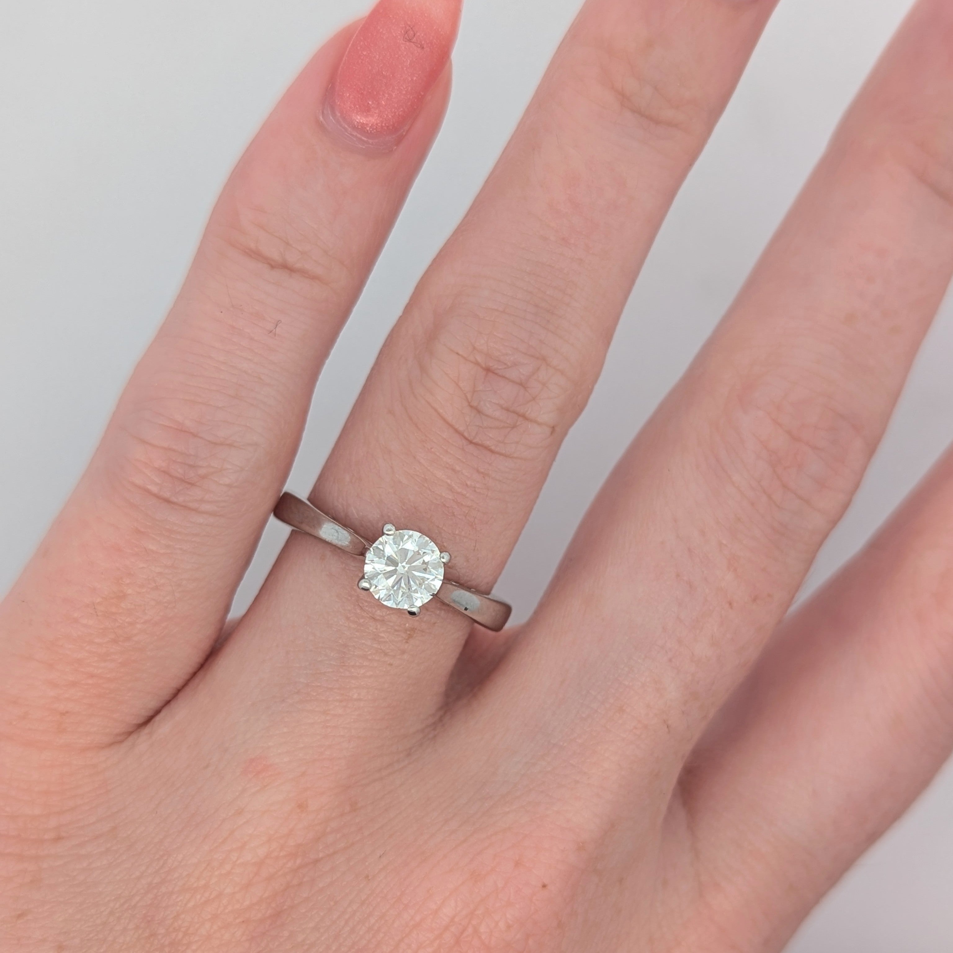 14K White Gold Filigree Engagement Ring