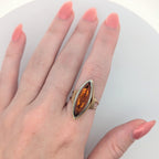 Vintage 18K Yellow and White Gold Citrine Cocktail Ring