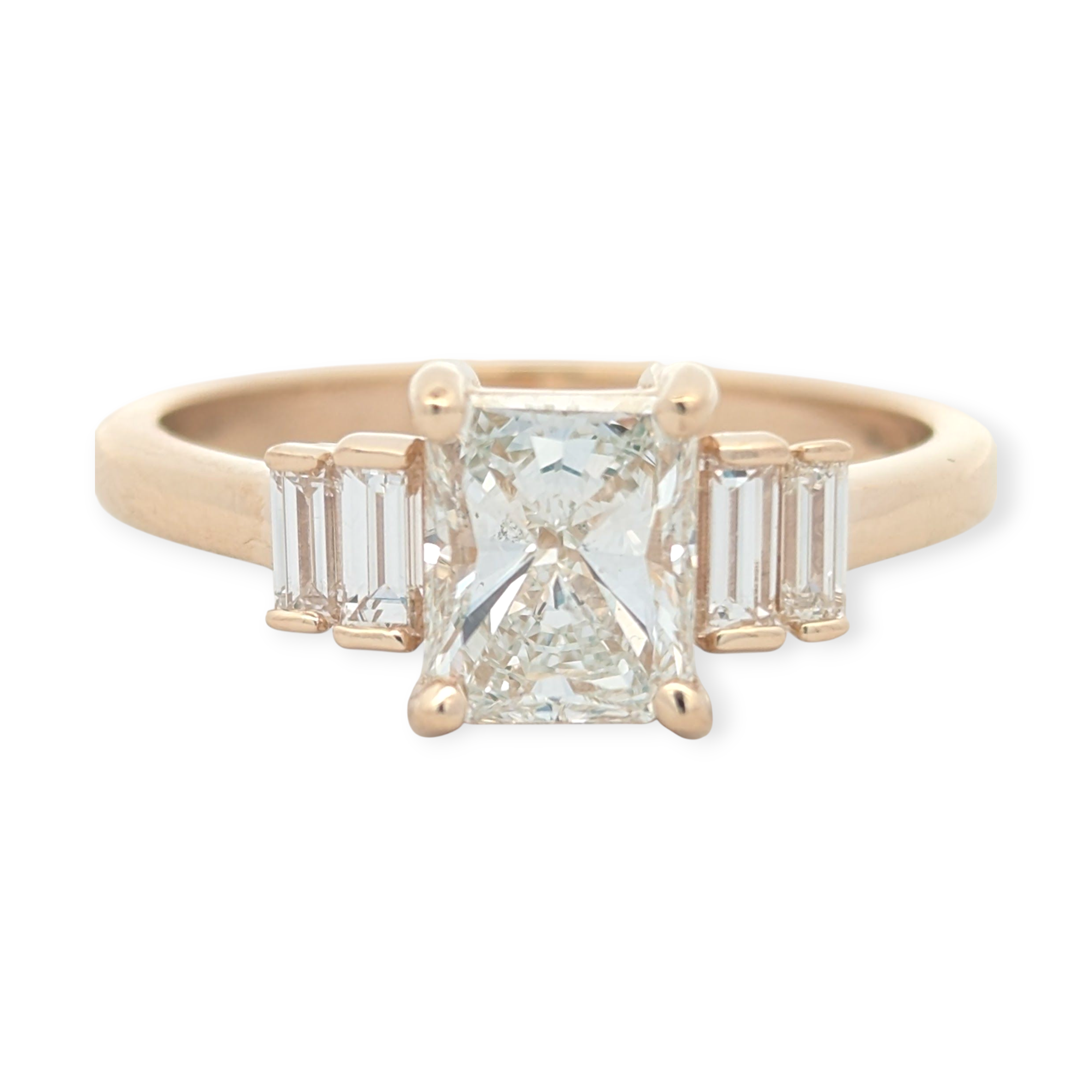 Five Stone Geometric Baguette Engagement Ring [Made to Order]
