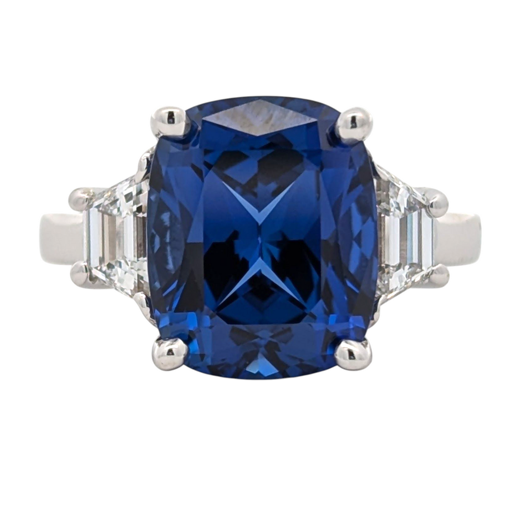 Lab Grown Sapphire and Diamond Engagement / Cocktail Ring [Made to Order]