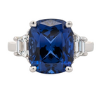 Lab Grown Sapphire and Diamond Engagement / Cocktail Ring [Made to Order]