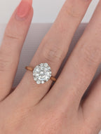 Oval Halo Engagement Ring for Round Diamond [Made to Order]