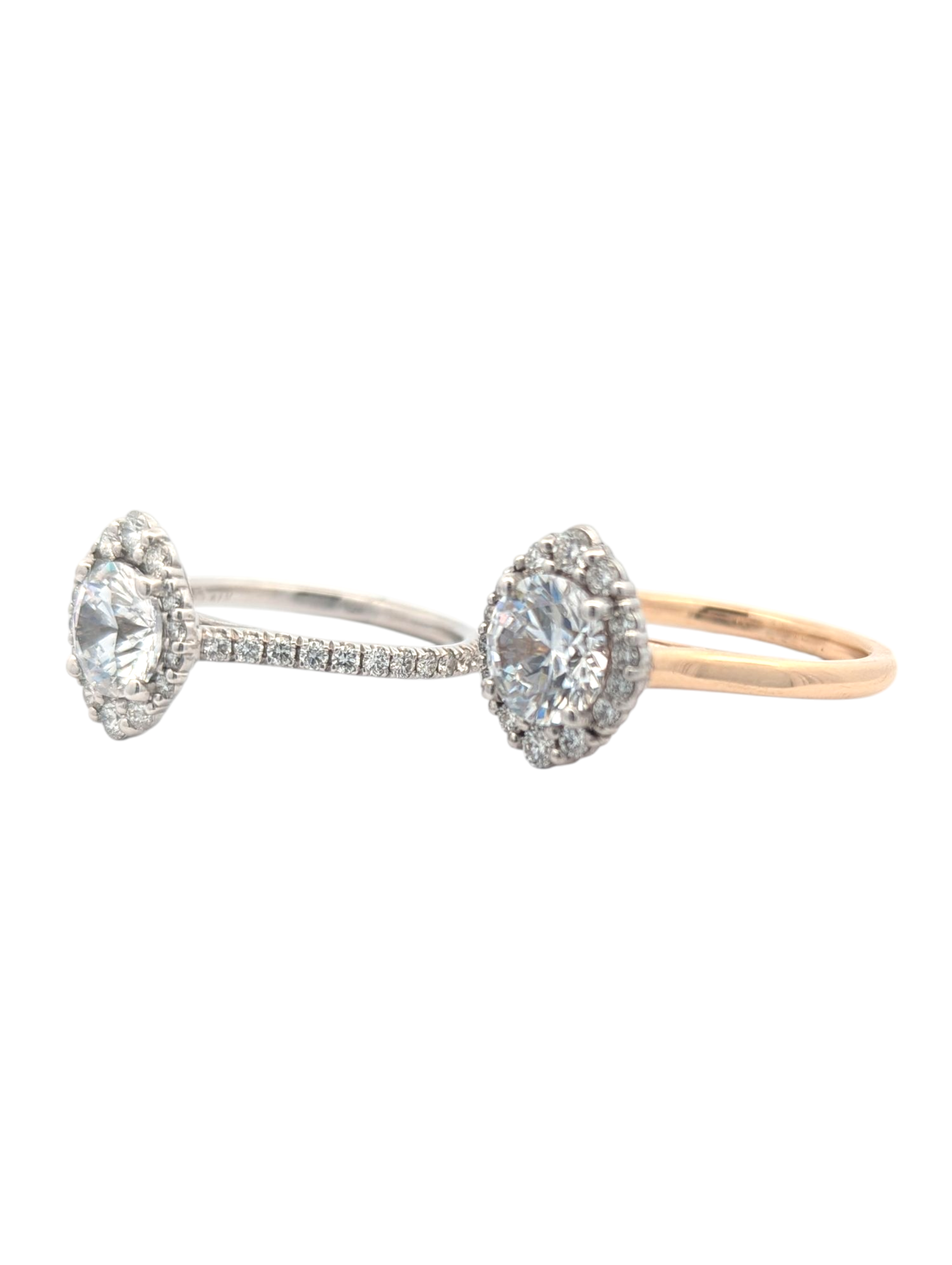 Oval Halo Engagement Ring for Round Diamond [Made to Order]