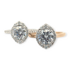Oval Halo Engagement Ring for Round Diamond [Made to Order]