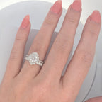 Oval Halo Engagement Ring for Round Diamond [Made to Order]
