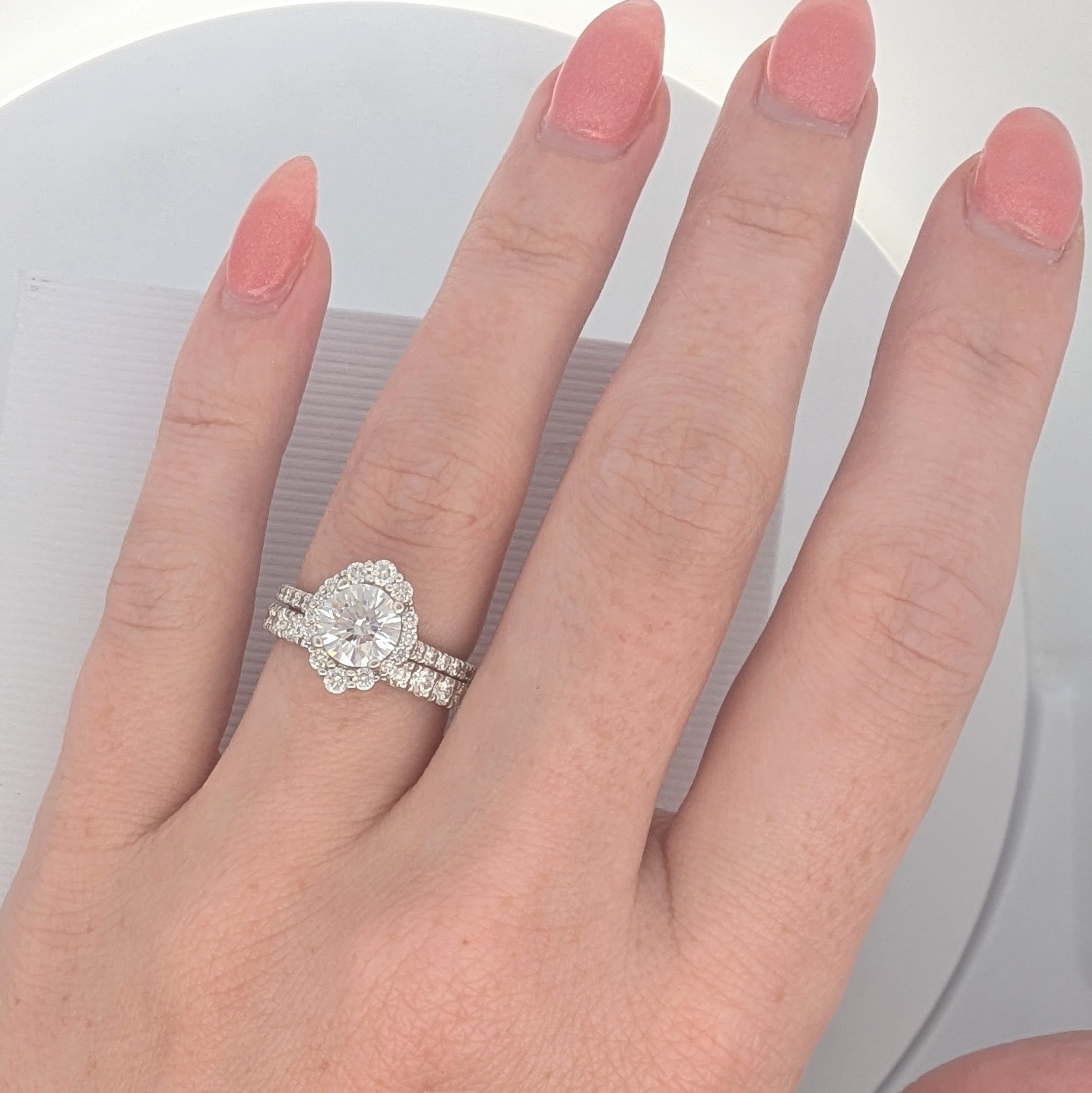 Oval Halo Engagement Ring for Round Diamond [Made to Order]