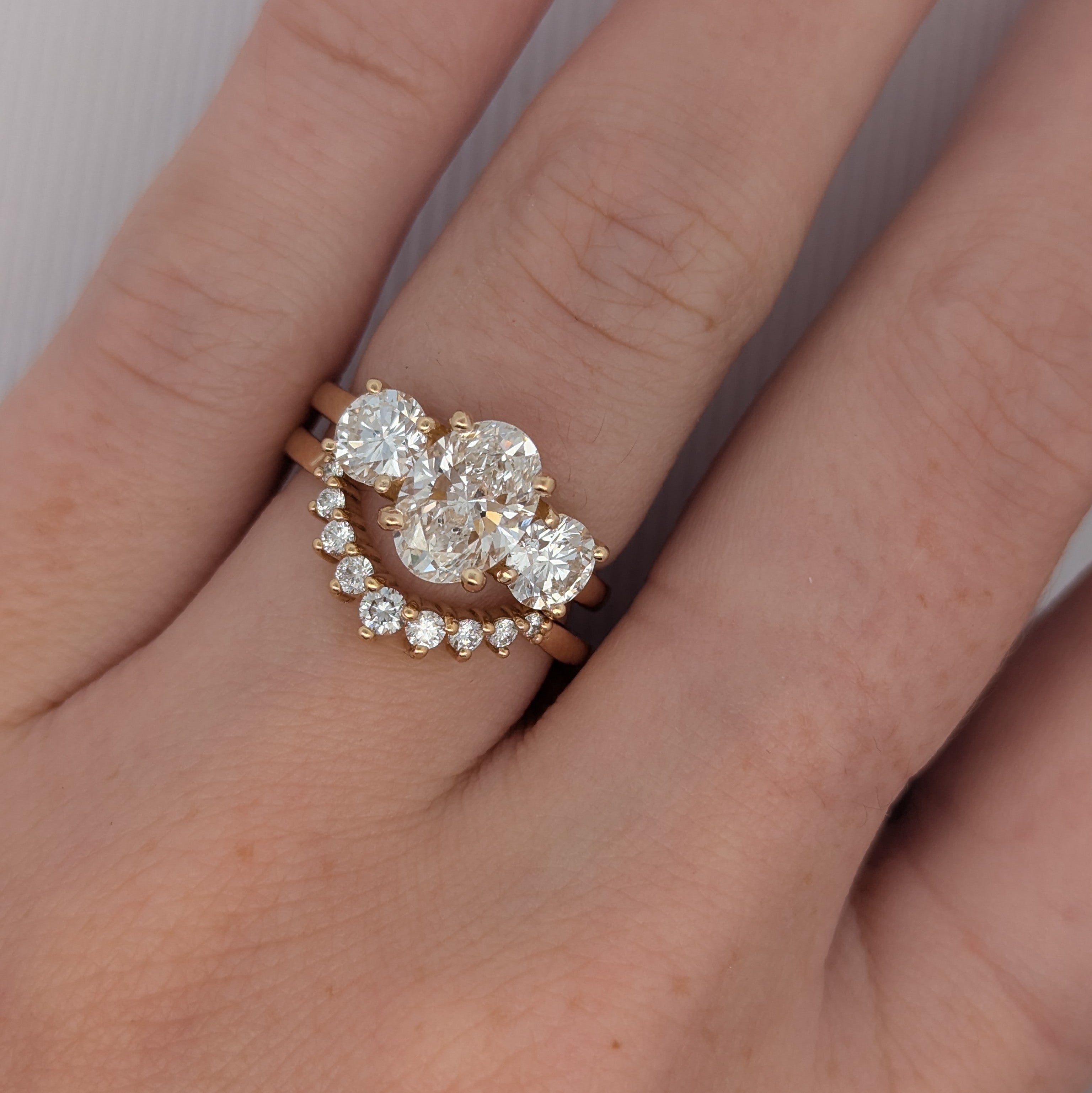 Three Stone Ring in 14K Yellow Gold [Made to Order]
