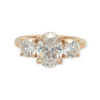 Three Stone Ring in 14K Yellow Gold [Made to Order]