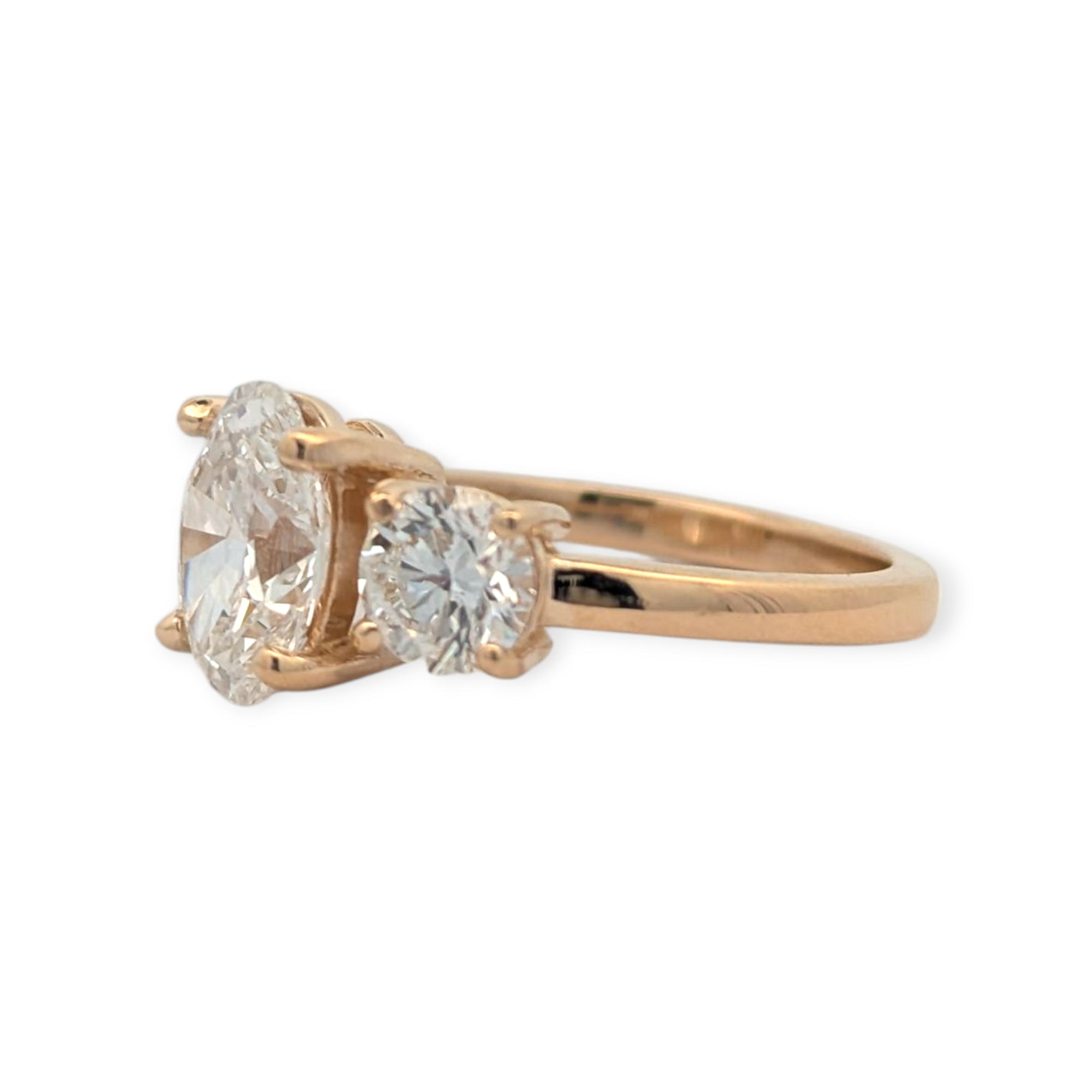 Three Stone Ring in 14K Yellow Gold [Made to Order]