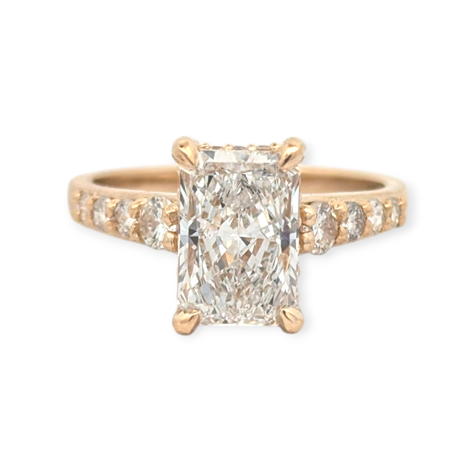 Graduated Hidden Halo Engagement Ring [Made to Order]