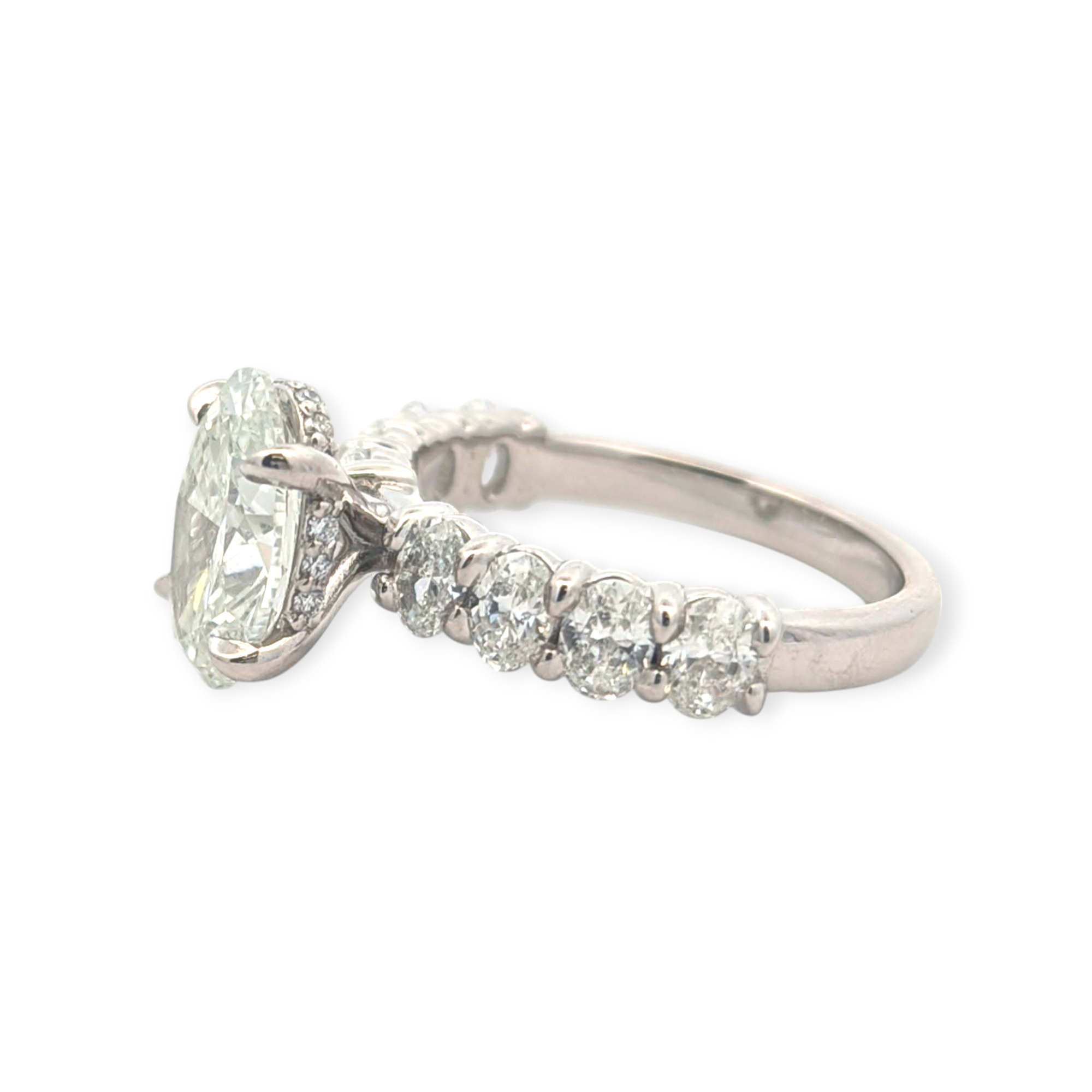 Oval Accent Engagement Ring [Made to Order]