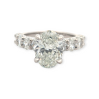 Oval Accent Engagement Ring [Made to Order]