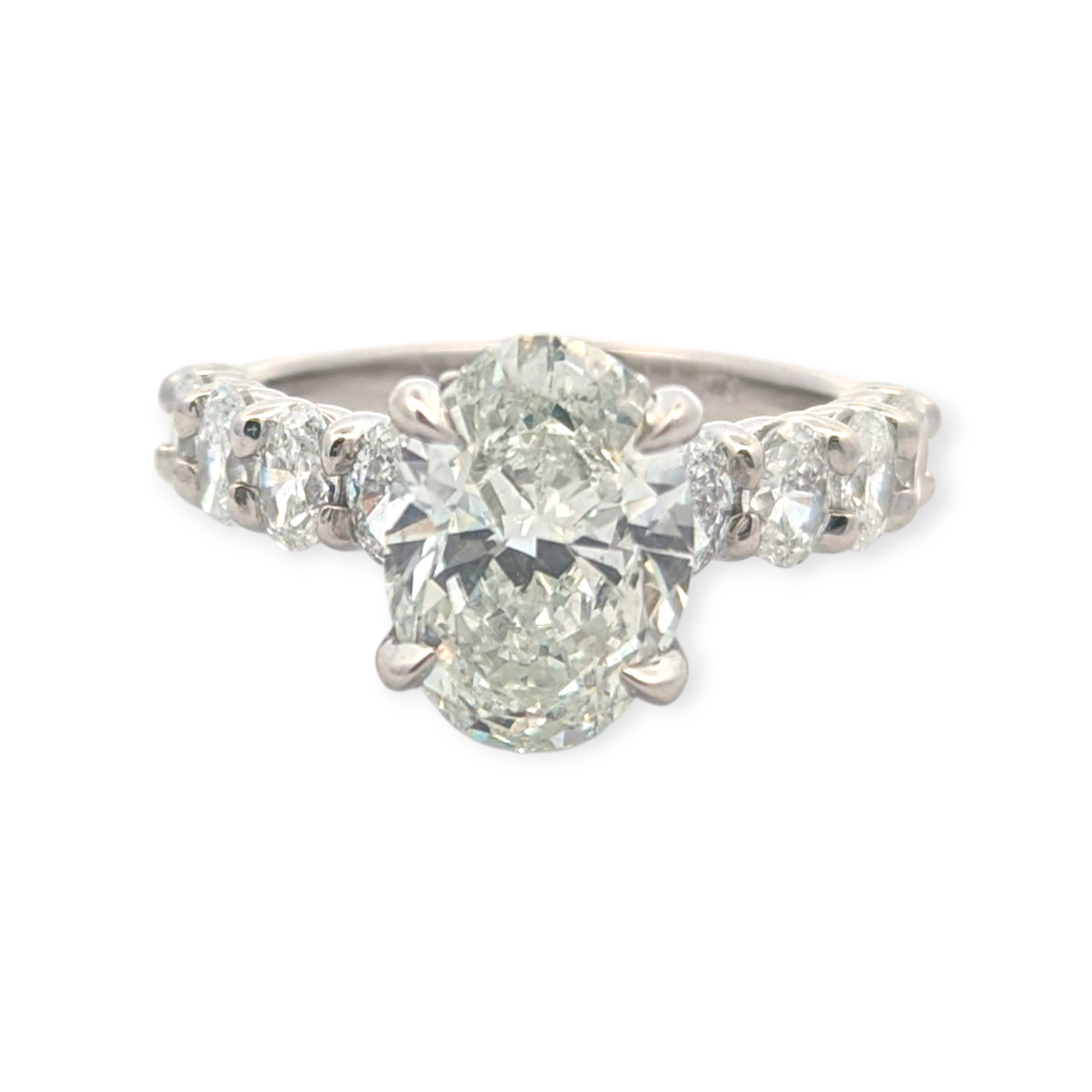 Oval Accent Engagement Ring [Made to Order]