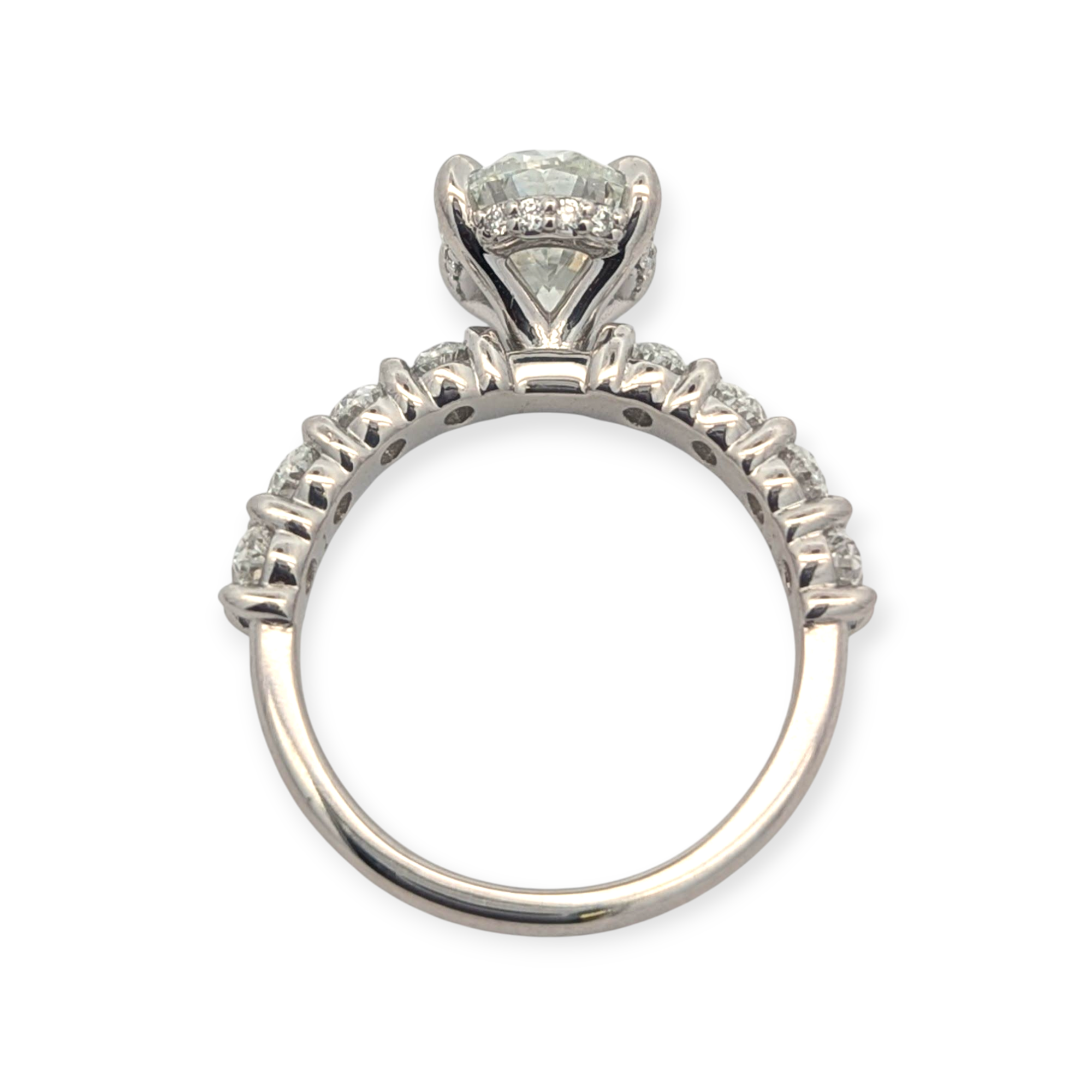 Oval Accent Engagement Ring [Made to Order]