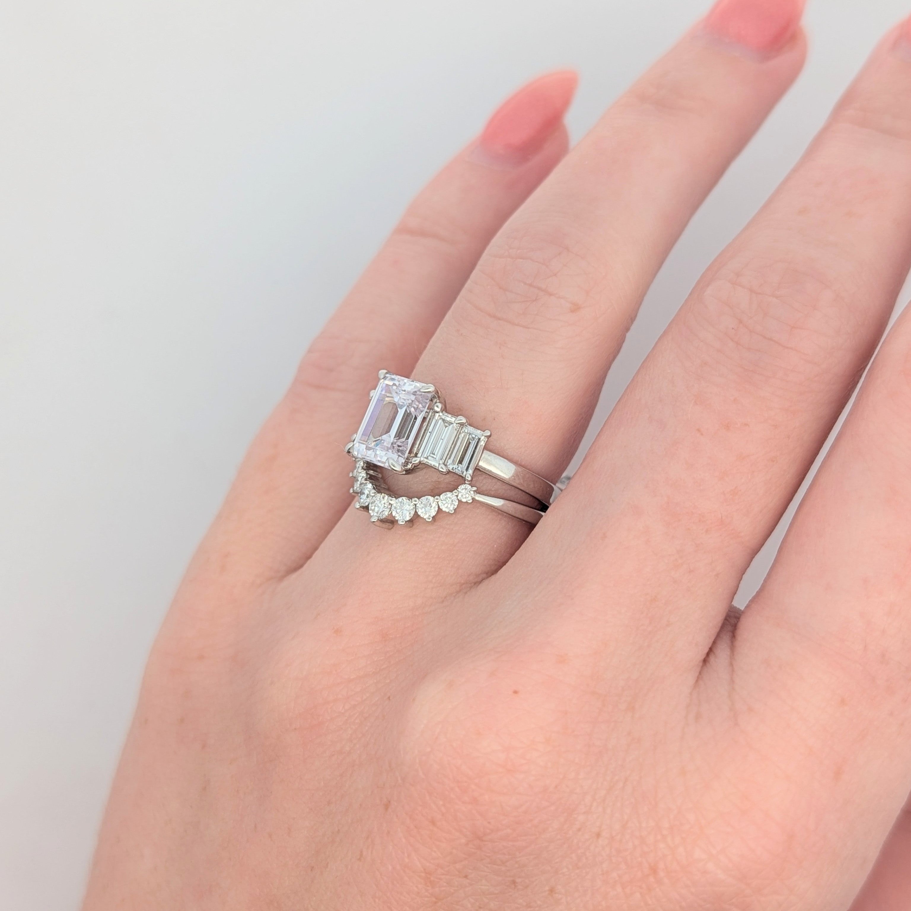 14K Gold Five-Stone Emerald Cut Engagement Ring [Made to Order]