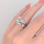 14K Gold Five-Stone Emerald Cut Engagement Ring [Made to Order]
