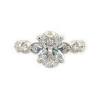 Oval Diamond Engagement Ring with Accented Sides [Made to Order]