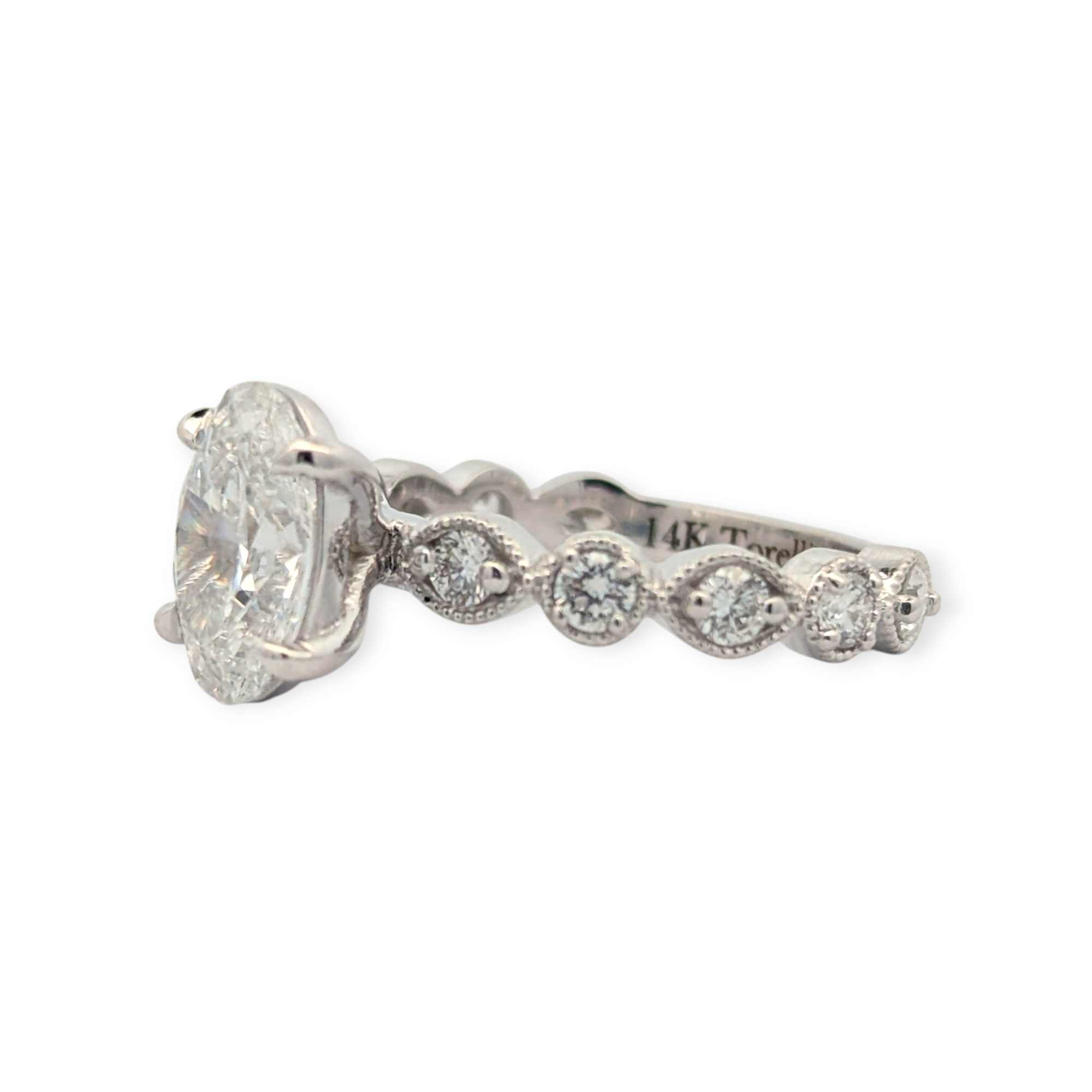 Oval Diamond Engagement Ring with Accented Sides [Made to Order]