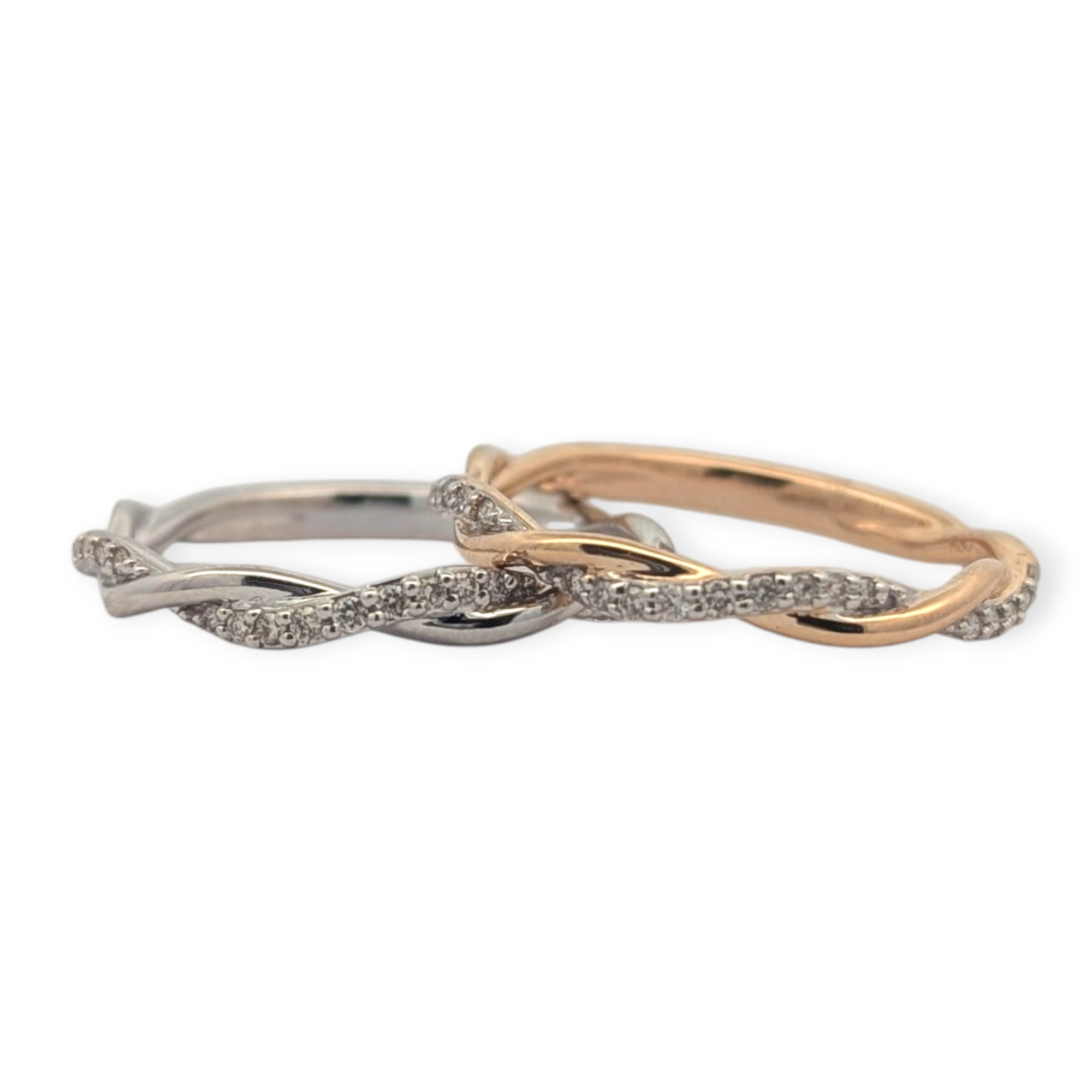 14K Gold Dainty Twist Band