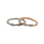 14K Gold Dainty Twist Band