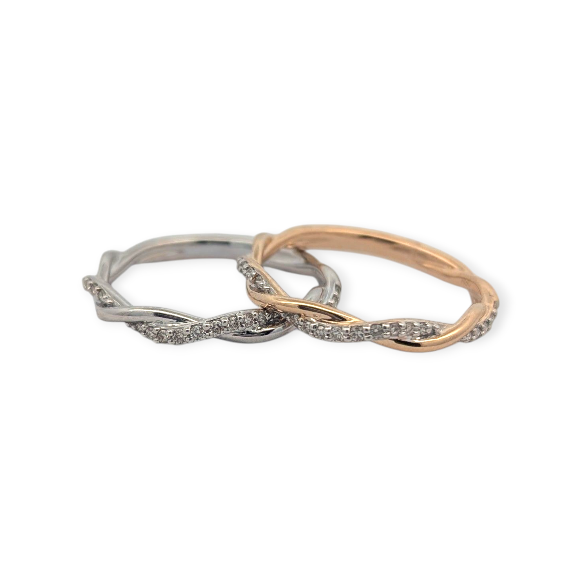 14K Gold Dainty Twist Band