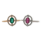 14K Gold and Gemstone Orbit Ring