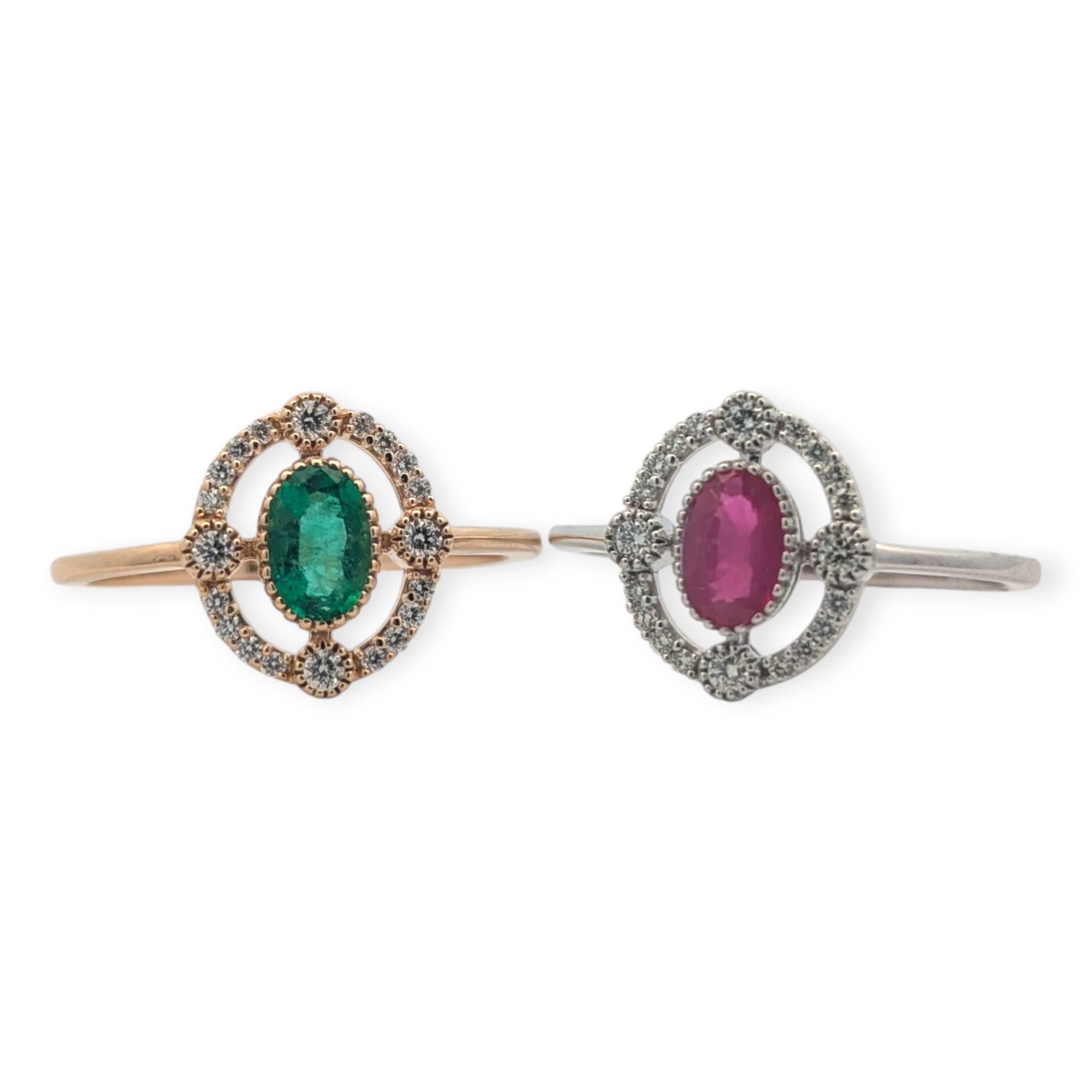 14K Gold and Gemstone Orbit Ring