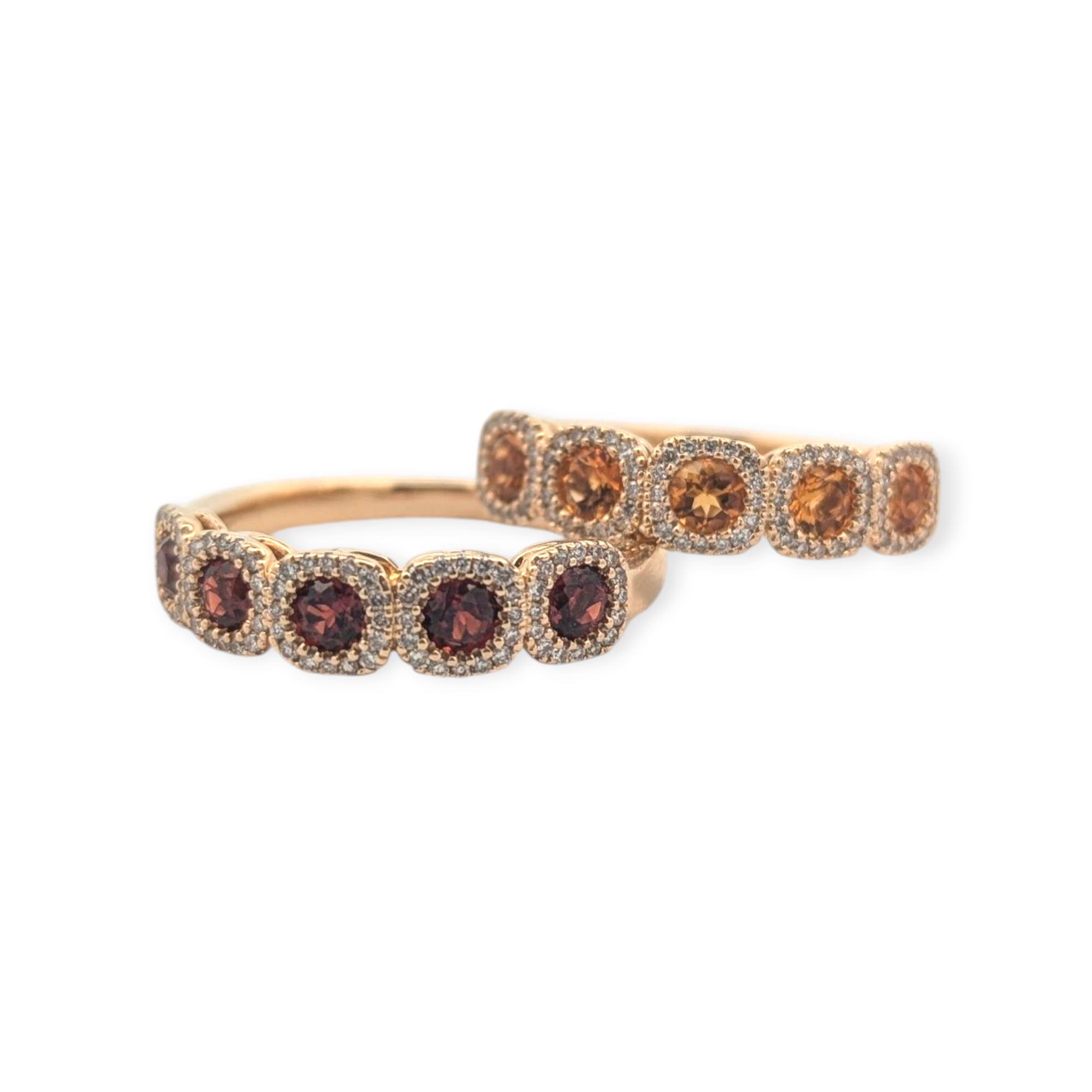 Gemstone and Diamond Halo Band