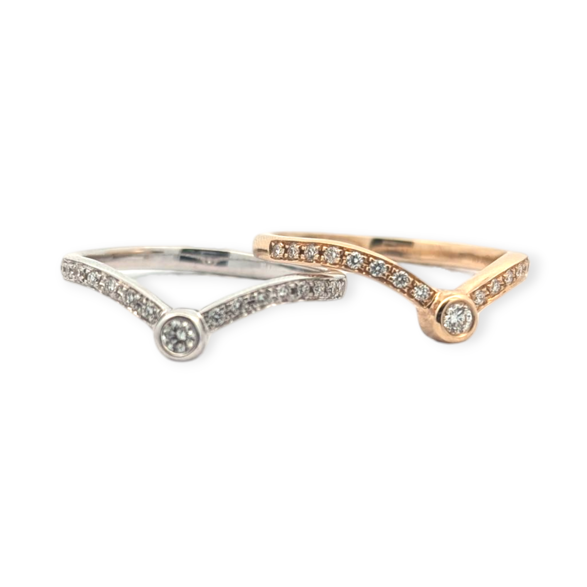 14K Gold Crown Contour Bands