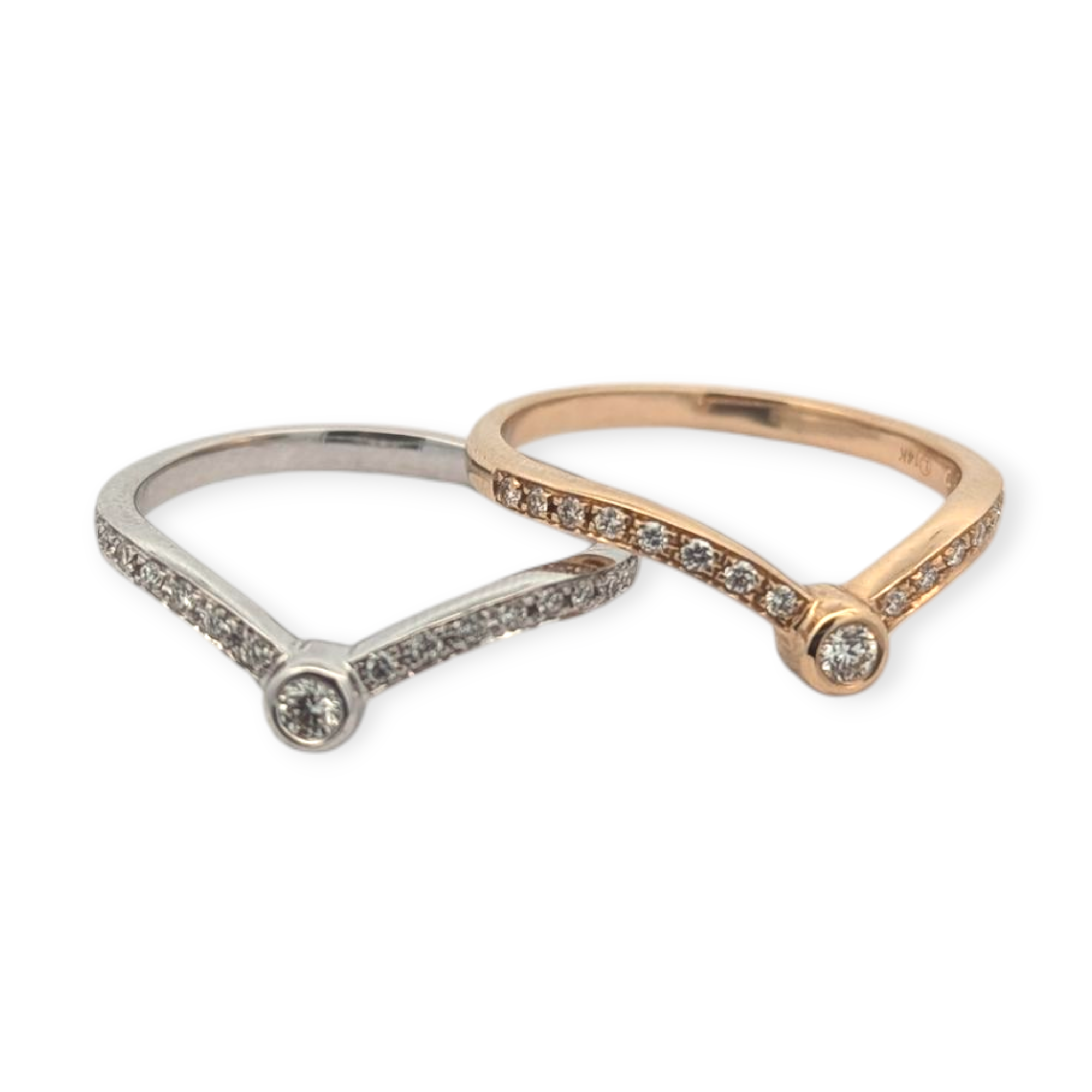 14K Gold Crown Contour Bands