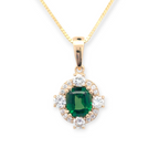 Compass Green Garnet and Diamond Vintage-Inspired Pendant