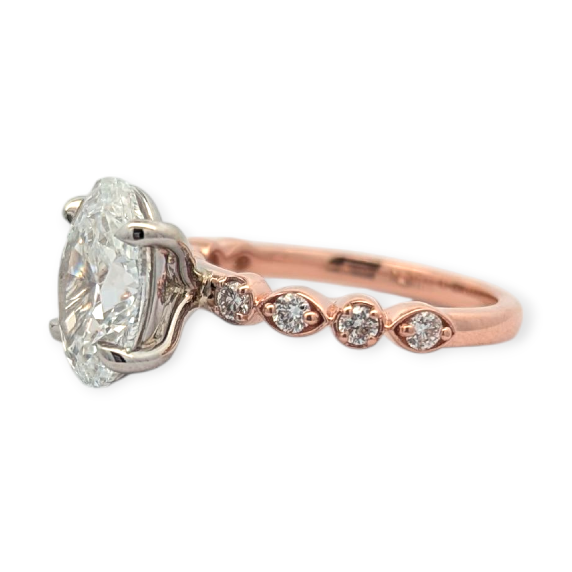 Oval Diamond Engagement Ring with Accented Sides [Made to Order]