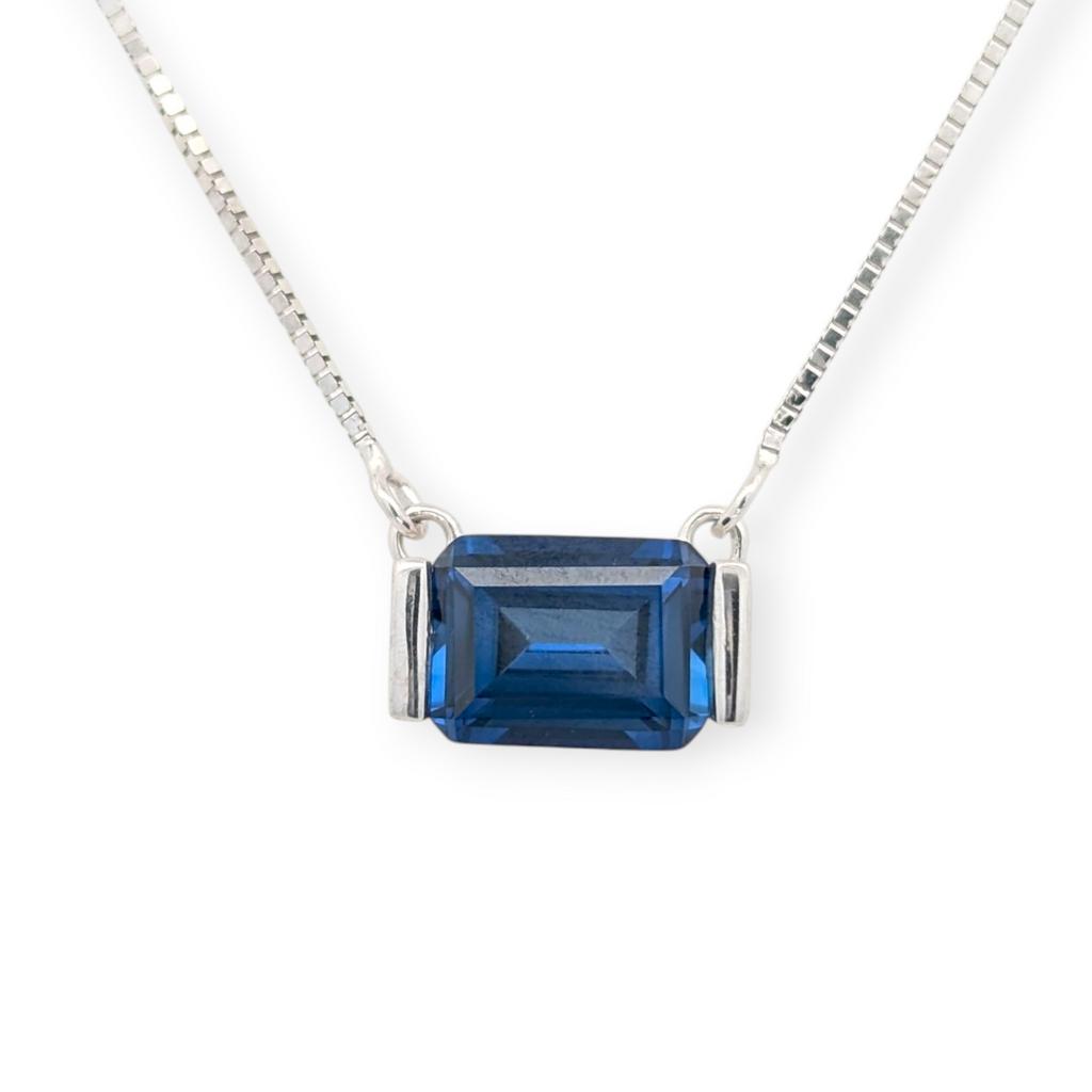 Esmeralda Emerald-Cut Gemstone Necklace in 14K Gold