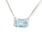 Esmeralda Emerald-Cut Gemstone Necklace in 14K Gold
