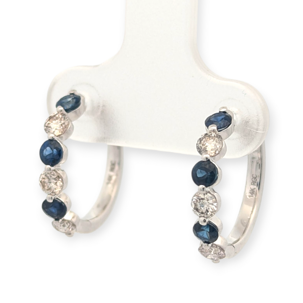 Gemstone and Diamond Huggie Earrings