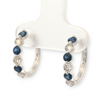 Gemstone and Diamond Huggie Earrings