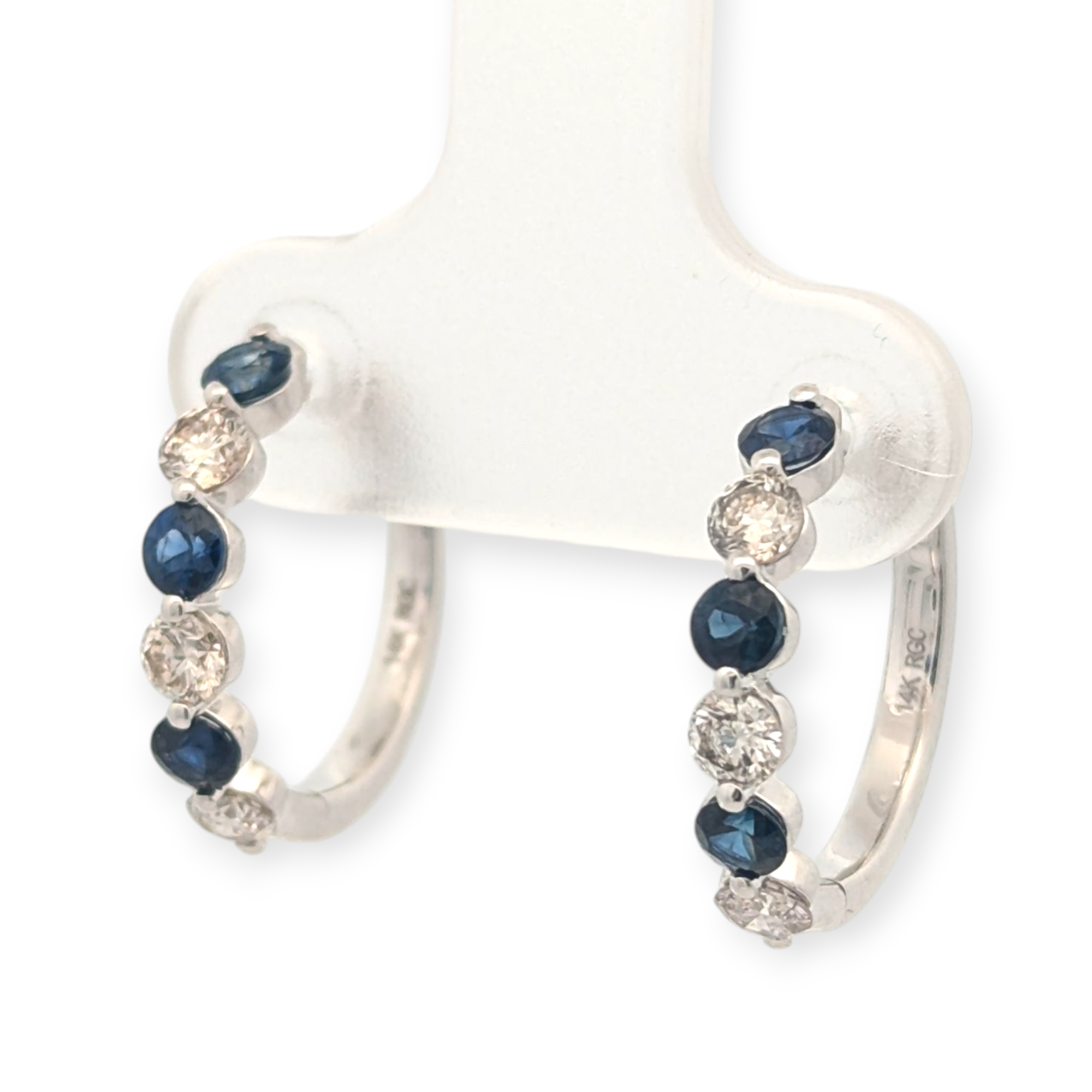 Gemstone and Diamond Huggie Earrings