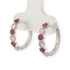 Gemstone and Diamond Huggie Earrings