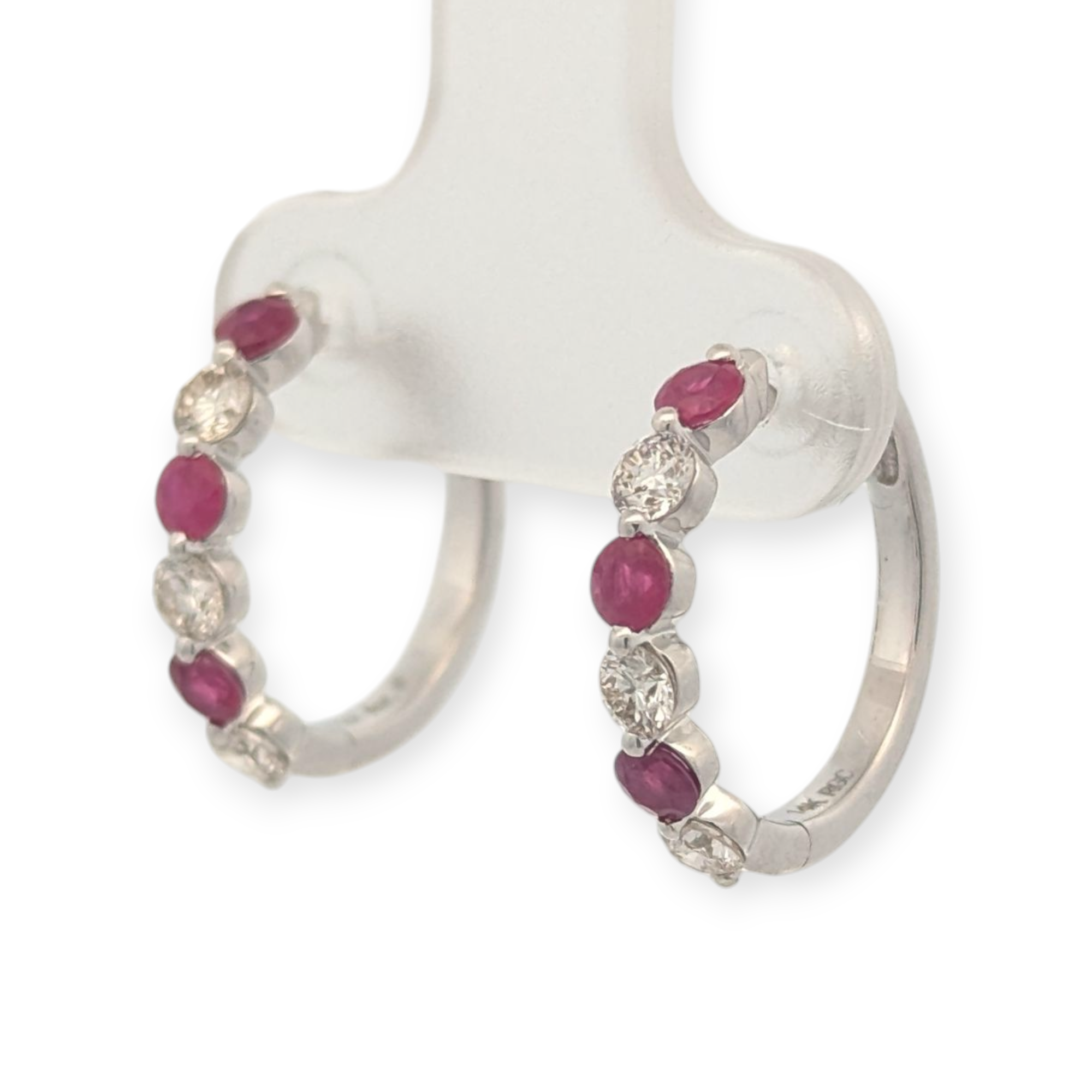 Gemstone and Diamond Huggie Earrings