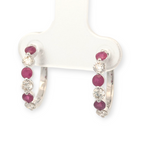 Gemstone and Diamond Huggie Earrings