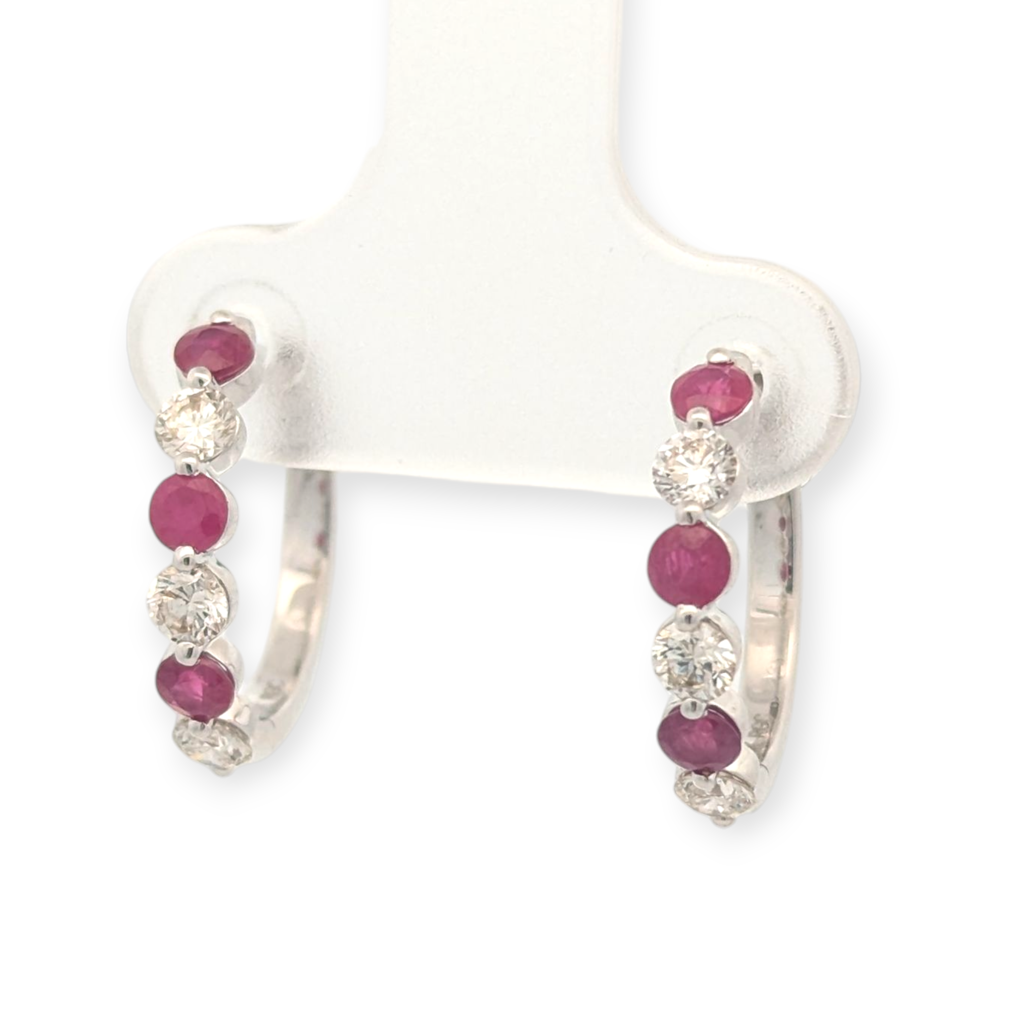 Gemstone and Diamond Huggie Earrings