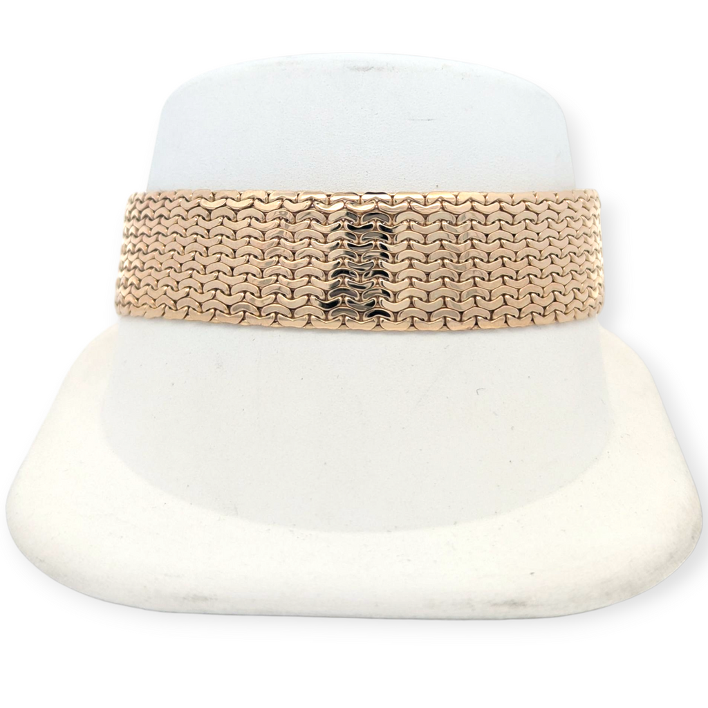14K Gold Wide Mesh Bracelet